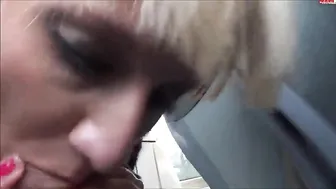 mom and daughter did blowjob on the train