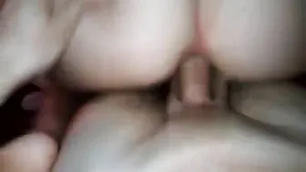 stuck in the pussy and in the ass under the blanket