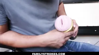 asked his sister to masturbate him with a rubber pussy