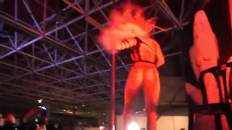 Katya Sambuca fucks herself on stage