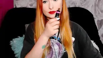 LadyKaya experienced young lady passionately fucks sex toy