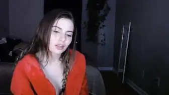 littlestleobaby caresses shaved pussy