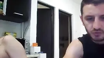 couplehardsex gently pushes the toy in her pussy