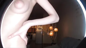 lovely_mon gorgeous brunette girl passionately sucks dildo