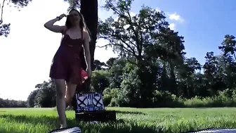 rocknrose black-haired nymph pulls pussy