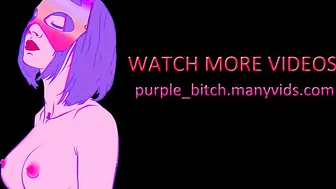 Purple_bitch cute confused undresses and squeezes boobs