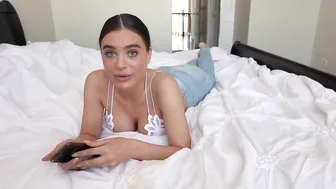 Q&A  & Lana Rhoades juicy babe creases her tits