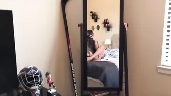 Mia Khalifa attractive slut caresses shaved cunt