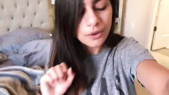 Mia Khalifa attractive slut caresses shaved cunt