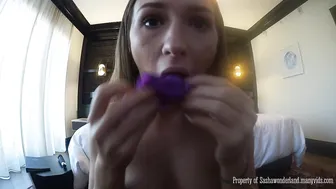 Sasha Wonderland skinny female fucks herself with a phallus