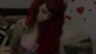 Loretta Rose dark skinned lady gently jerks her pussy