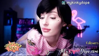 Mykinkydope petite brunette babe sucking dildo