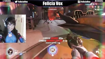 Felicia Vox graceful devil with her palm rubs her vagina