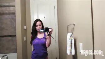 Bryci red-haired bitch jerks off pussy with sex toy