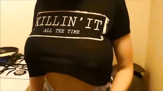 BELLA FRENCH hot brunette stretches her hand holes