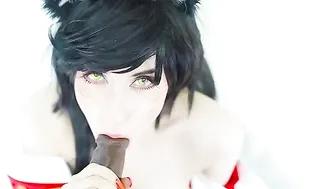 Lana Rain charming babe masturbates shaved vagina