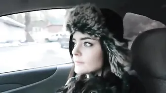 Ashe Maree teen black-haired chick talks coquettishly on camera