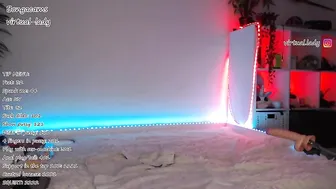 virtual_lady fluffy nipple jumps on strap-on