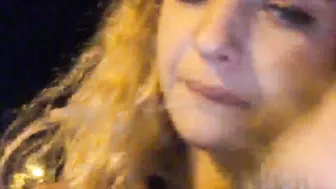 TreshGirls busty mare strips and caresses the holes