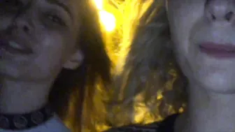 TreshGirls busty mare strips and caresses the holes