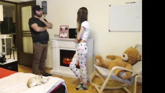 daddy_babygirlll fluffy nipple jumps on strap-on