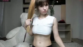 little_mini takes off her clothes