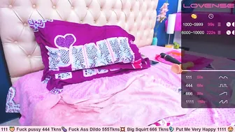 SallyeLeins sweet babe masturbates on the bed