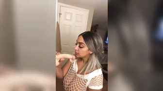 daddy slave appetizing bitch gently masturbates cunt