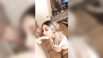 daddy slave appetizing bitch gently masturbates cunt