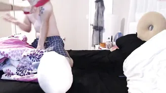 shortguy_tallgirl  luxurious slut handjob pussy at work