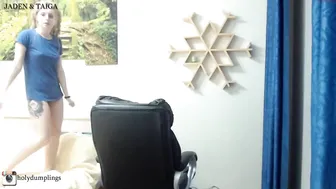 holydumplings  cute female fucks pussy with phallus
