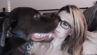 annbrooke  dark haired bitch caresses vaginal opening