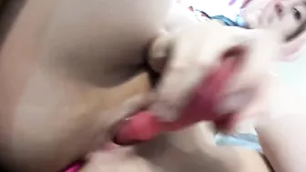 little Blonde chick masturbates pussy