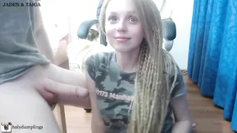 holydumplings charming bitch caresses shaved cunt