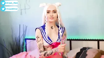 Zirael Rem busty slut poses naked