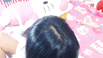 your_little_asian_secret big tit teases her pussy with a phallus