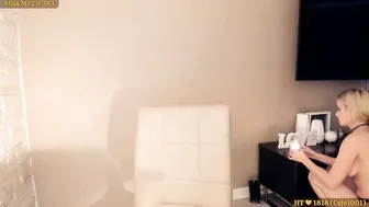 happyendings_ in stockings teased pussy lying on her back