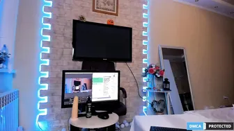 webskinny busty babe gently caresses her pussy