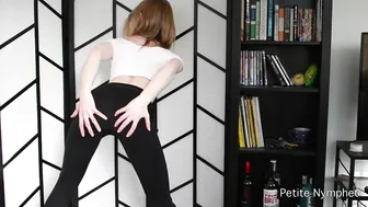 Petite Nymphet custom yoga pants booty shaking