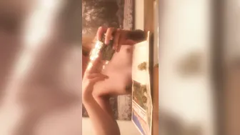 Samantha Rone   cute blonde girl got herself a finger on the couch