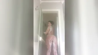 Sophie Dee  doll in stockings pulls pussy with fingers