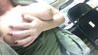 Sophie Dee  full breasted girl caresses shaved cunt