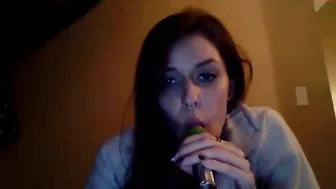 chloead pleasant babe touches sexual lips with fingers