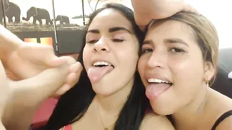 Swinger-Party with dildo relaxes her shaved vagina