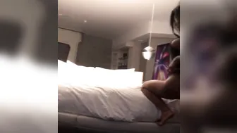 cj miles appetizing babe lifts her legs