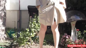 dorisdawn outdoor upskirt bending in my beige pel
