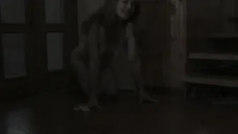 dorisdawn on my knees cleaning the stairs