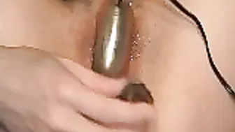 Erotic Eva clit-pump-and-glass-dildo-hairy-bush