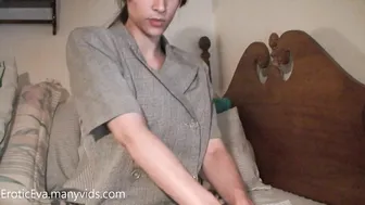 Erotic Eva business-dress-and-thigh-high-stockings