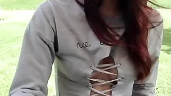 farmgirl Babe in stockings fucks both holes